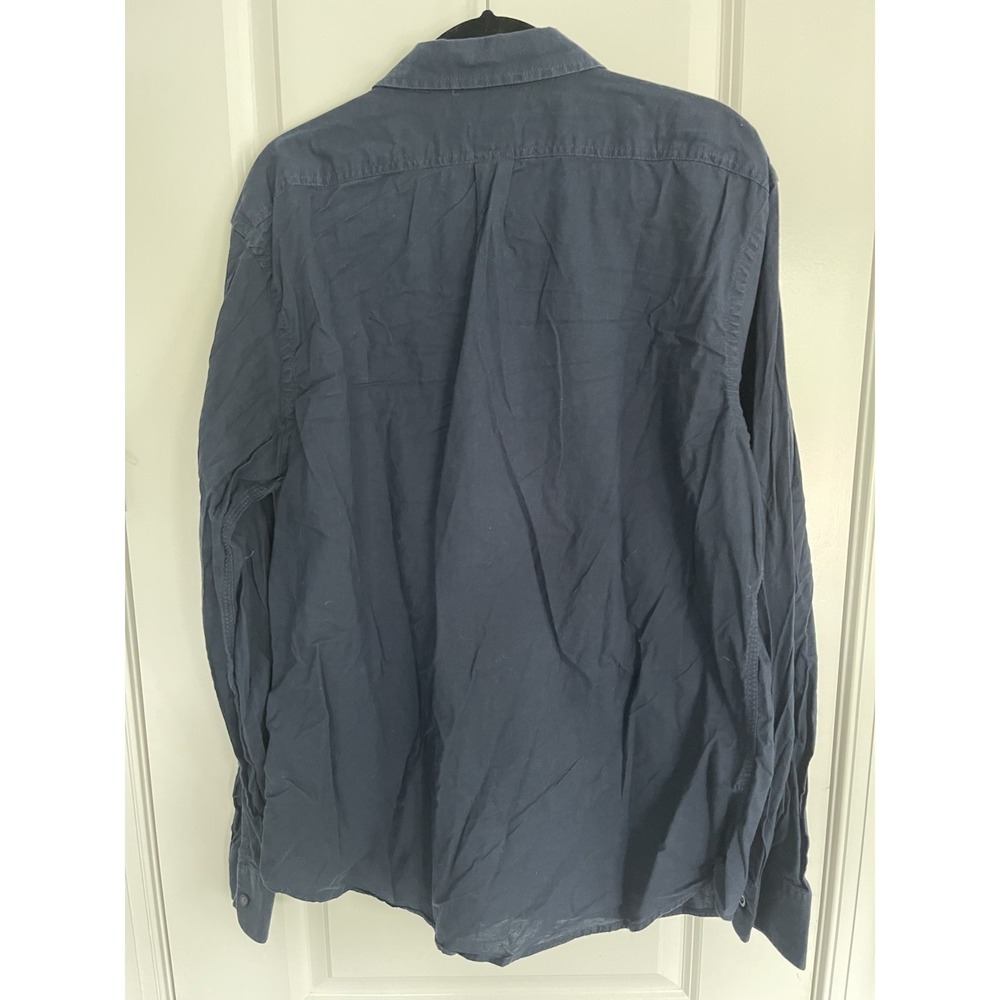 Old Navy Men's Long Sleeve Button-Up Shirt, Slim Fit, XL, Navy - Picture 4 of 4